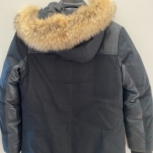 Danier Leather Down-Filled Coat w/ Fur Hood - Picture 2 of 10
